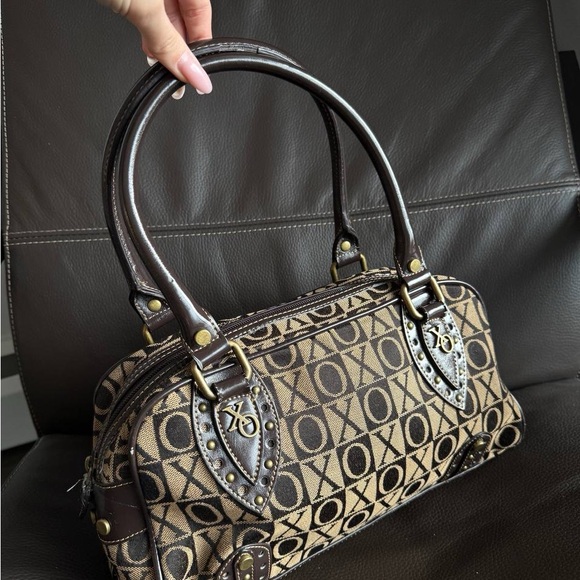 Designer Patterned Brown Handbag - Picture 9 of 11